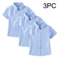 thumbnail image 1 of Gamivast School Uniform Shirts for Kids 3 Pack Teen Spread Collar Front Pocket Classic Fit Button up Tops Wrinkle Resistant Breathable Short Sleeve Everyday Clothes Casual Daily Church Wear, 1 of 5
