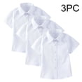 thumbnail image 1 of Gamivast School Uniform Shirts for Kids 3 Pack Teen Spread Collar Front Pocket Classic Fit Button up Tops Wrinkle Resistant Breathable Short Sleeve Everyday Clothes Casual Daily Church Wear, 1 of 5