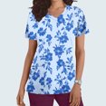 thumbnail image 1 of Gamivast Scrubs for Women Floral Branch Print V-Neck Nursing Scrubs Shirts with Pockets Soft Stretch Short Sleeve Breathable Scrub, 1 of 5