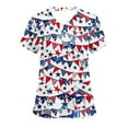 thumbnail image 1 of Gamivast Scrubs for Women Patriotic Flag Print Short Sleeve Nursing Scrubs V-Neck Moisture Wicking Quick-Dry Scrub Tops Pocket Modern Fit Workwear, 1 of 5