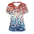 thumbnail image 1 of Gamivast Scrubs for Women Patriotic Star Print V-Neck Short Sleeve Nursing Scrubs with Pockets Quick Dry Moisture Wicking Scrub Tops Nursing Uniform, 1 of 5