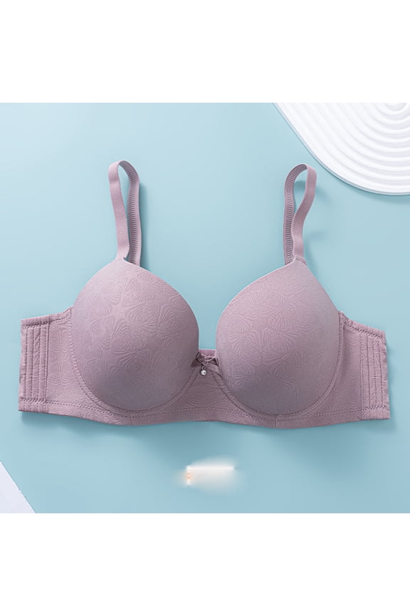 Seamless Bras for Women Adjustable Straps Back Comfort Lightly Bra Support Underwire Bra Gathered Design Comfortable Everyday Bras Gray 85D Brasier Sin Varillas Para Mujer