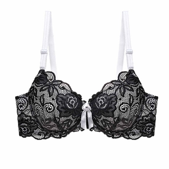 Gamivast Lace Bras for Women Plus Size Push Up Comfortable Bralette Breathable Seamless Wirefree Full-Coverage Everyday Bras Black XXL BráSieres Para Mujer