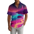 thumbnail image 1 of Gamivast Short Sleeve Shirts for Men Tropical Leaf Print Button Down Shirts Lapel Collar Standard Fit Aloha Shirts Summer Beach Holiday Camp, 1 of 5