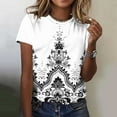 thumbnail image 1 of Gamivast Short Sleeve Tops for Women Summer Vintage Floral Graphic Tees Casual Crewneck Tshirts Spring Vacation Loose Fit Shirts XXXXXL Camisas Para Mujer, 1 of 5