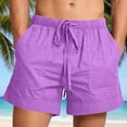 thumbnail image 1 of Shorts for Men Casual Loose Fit Patch Pockets Cotton Shorts Elastic Waist Drawstring Summer Shorts Lightweight Solid Beach Vacation Outdoor Wear, 1 of 7