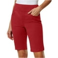 thumbnail image 1 of Gamivast Shorts for Women Stretchy Straight Leg Golf Bermuda Shorts Loose Fit High Waisted Pull on Smooth Waistband Shorts Casual Travel Summer Shorts, 1 of 7