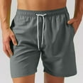 thumbnail image 1 of Shorts for Men Casual Elastic Waist Drawstring Solid Color Pockets Sweat Shorts Breathable Cotton Shorts Lightweight Summer Beach Daily Wear, 1 of 6