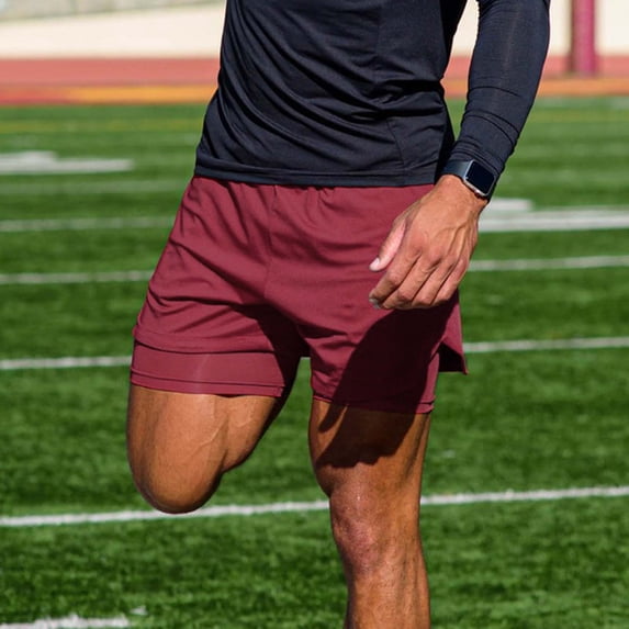 Shorts for Men Compression 2 In 1 Liner Mesh Running Shorts Quick Dry Elastic Waist Workout Shorts Breathable Gym Athletic Sport Training