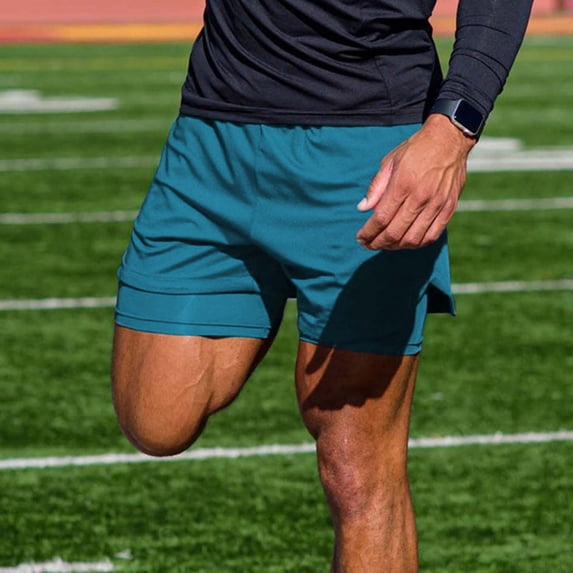 Shorts for Men Compression 2 In 1 Liner Mesh Running Shorts Quick Dry Elastic Waist Workout Shorts Breathable Gym Athletic Sport Training