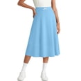 thumbnail image 1 of Gamivast Skirts for Girls High Waisted A-Line Midi Skirt Bow Detail Pull on Casual Skirt Modest Skirt Soft Flowy for Daily Wear Travel Weekend Summer Style Blue 7-8Years, 1 of 7
