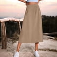 thumbnail image 1 of Gamivast Skirts for Women High Waisted A-Line Midi Skirt with Pockets Casual Skirt Work Office Skirt Flowy Pull on Modest Business Commuter Daily Wear Coffee L, 1 of 6