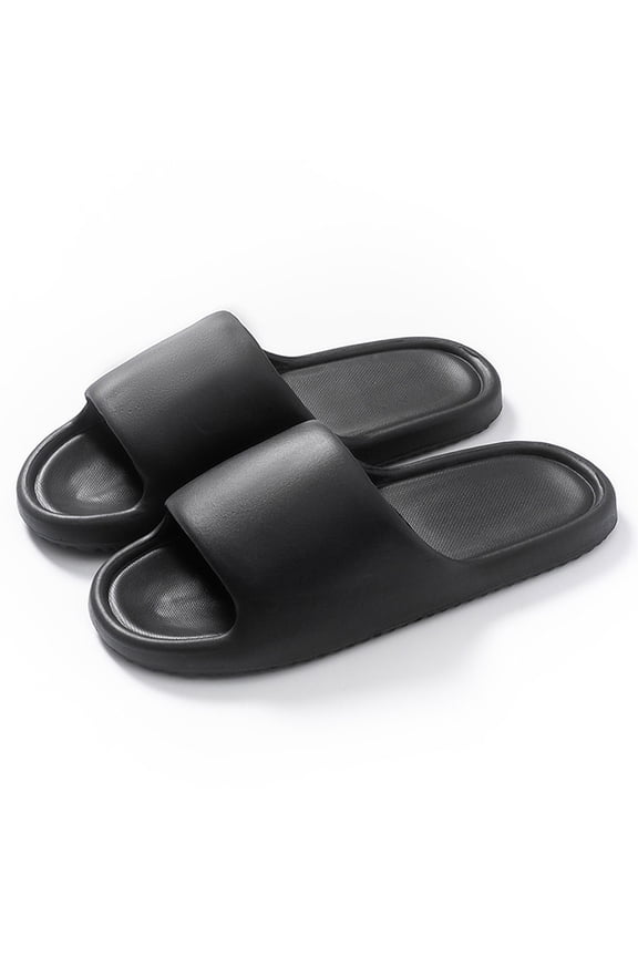 Slide Sandals for Women and Men Soft Eva Slides Open Toe Shower Slides Lightweight Thick-Soled Slides for Indoor Bathroom Poolside Spa Home Footwear Black 38