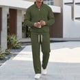 thumbnail image 1 of Gamivast Sporty Mens Tracksuit Quilted Texture Quarter Zip Pullover and Jogger Pants Warm Athletic Sweatsuit for Gym Running Outdoor Training Day, 1 of 7
