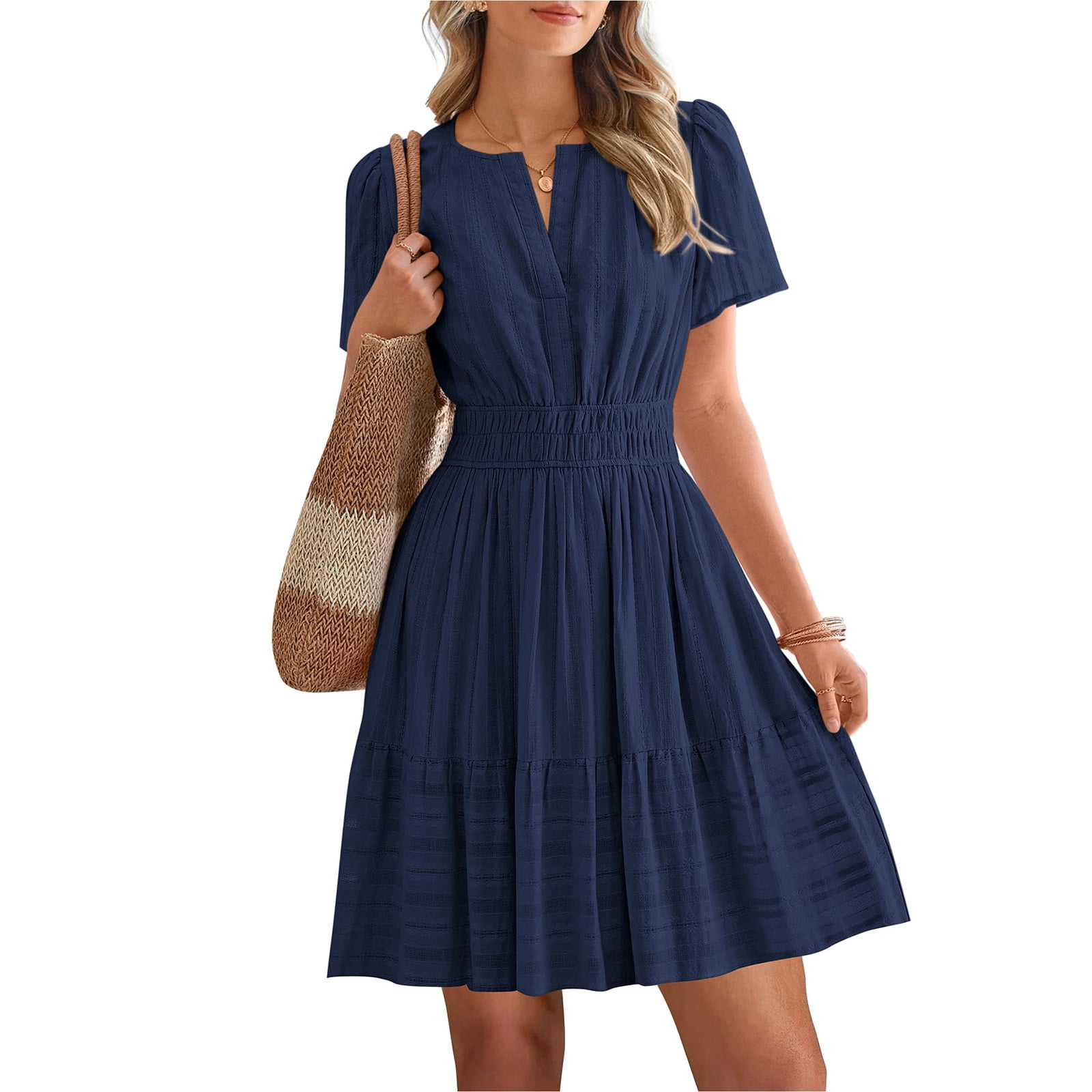 seersucker fit and flare dress Sail to Sable The Chatham Seersucker Fit & Flare Dress Red/White/Blue / XXS / KNE26403