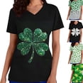 thumbnail image 1 of Gamivast St Patricks Day Scrubs for Women Plus Size Clover Graphic Short Sleeve Tops Holiday Themed V Neck Soft Scrub with Pockets Casual Loose Outfits, 1 of 2