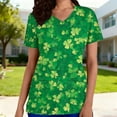 thumbnail image 1 of Gamivast St Patricks Day Scrubs for Women Funny Graphic V Neck Short Sleeve Tops Casual Loose Tunic Scrub with Pockets Holiday T Shirts S-5Xl, 1 of 6