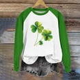 thumbnail image 1 of Gamivast St Patricks Day Sweatshirt for Women Plus Size Leaf Clover Raglan Long Sleeve Tshirts Vintage Crew Neck Going out Tops St Patricks Day Outfits, 1 of 5
