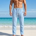 thumbnail image 1 of Gamivast Straight Leg Athletic Pants for Men with Zipper Pockets Elastic Drawstring Waist Lightweight Relaxed Fit Open Bottom Track Pants for Gym Travel and Outdoor Light Blue XXL, 1 of 6