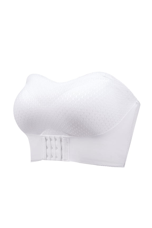 Strapless Bras for Women One Piece Comfort Wireless Bottom Hem Bra Stretchy Non-Slip Bandeau Bra Tube Top Bra WhiteXXXL Brasier Sin Aros Para Mujer