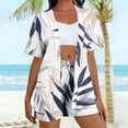 thumbnail image 1 of Gamivast Summer Sets Women 3 Piece Outfits Floral Dragonfly Print Kimono & Shorts with Tank Top Vacation Suits Boho Beach Cover Up Hawaiian Holiday Matching Set, 1 of 5