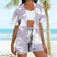 thumbnail image 1 of Gamivast Summer Sets for Women 2 Piece Floral Print Cardigan & Drawstring Shorts Vacation Sets Boho Kimono Cover Up Beach Holiday Travel Outfits, 1 of 5