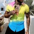 thumbnail image 1 of Gamivast Summer Shirts Abstract Print Lapel Collar Beach Shirts Button Down Casual Shirts Short Sleeve Graphic Pattern Holiday Festival Soft, 1 of 6