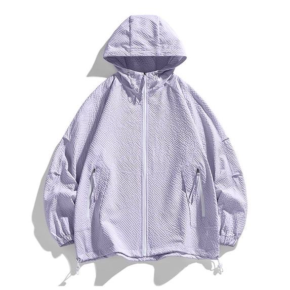 Gamivast Sun Hoodie Mens Zip up Textured Lightweight Hoodie Waffle-Knit Summer Hoodies Loose Drawstring Breathable Outdoor Hiking Travel Windproof Coat