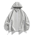 thumbnail image 1 of Gamivast Sun Hoodie Mens Zip up Textured Lightweight Hoodie Waffle-Knit Summer Hoodies Loose Drawstring Breathable Outdoor Hiking Travel Windproof Coat, 1 of 6