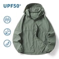 thumbnail image 1 of Gamivast Sun Hoodie Mens Zip up Solid Windbreaker Jackets Lightweight Summer Hoodies Breathable Outdoor Hiking Fishing Travel Casual Daily Outfits, 1 of 7