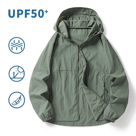 Gamivast Sun Hoodie Mens Zip up Solid Windbreaker Jackets Lightweight Summer Hoodies Breathable Outdoor Hiking Fishing Travel Casual Daily Outfits
