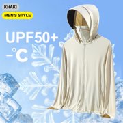 Gamivast Sun Hoodie for Men Zip up Face Mask UV Protection Clothing Wide Fishing Clothes Detachable Neck Gaiter Outdoor Gardening Farming Work Gear