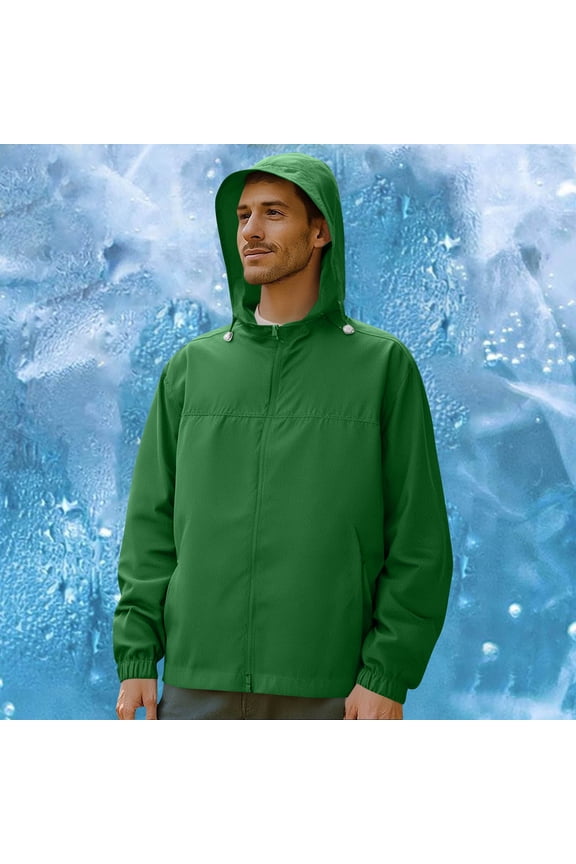 Sun Protection Hoodie for Men Solid Lightweight Jackets Windbreaker Jackets Toggle Hooded Outdoor Casual Travel Hiking Cycling Daily Wear
