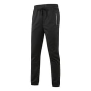 Gamivast Straight Leg Joggers Men Relaxed Fitted Drawstring Elastic Waist Sweatpants Workout Tapered Pants with Zipper Pockets Fall Fashion Work Travel Solid Joggers