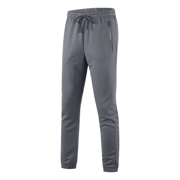 Gamivast Sweatpants Men Cuffed Straight Leg Running Pants with Zipper Pockets Casual Elastic Waist Workout Joggers Athletic Work Drawstring Pants