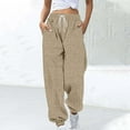 thumbnail image 1 of Gamivast Sweatpants for Women Casual Striped Straight Leg Trousers Breathable Drawstring Elastic Waist Pants with Pockets Athletic Solid Cuffed Joggers, 1 of 4