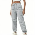 thumbnail image 1 of Gamivast Sweatpants for Women Comfortable Straight Leg High Elastic Waisted Trousers with Pockets Casual Solid Pleated Pants Drawstring Cuffed Joggers, 1 of 4