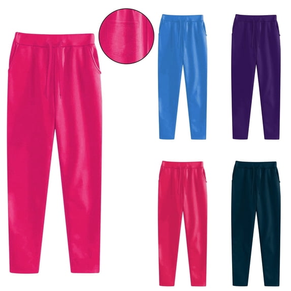 Gamivast Sweatpants Women Straight Leg Petited Comfy Running Pants with 3 Pockets Fashion Drawstring High Waisted Athletic Gym Joggers Work Casual Open Bottom Pant