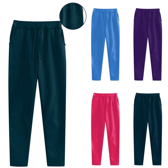 Gamivast Sweatpants Women Straight Leg Petited Comfy Running Pants with 3 Pockets Fashion Drawstring High Waisted Athletic Gym Joggers Work Casual Open Bottom Pant