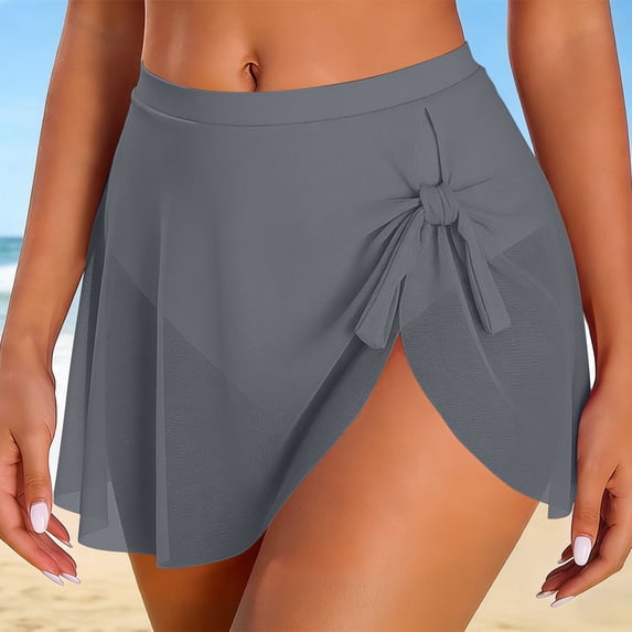 Gamivast Swim Cover up for Women Sheer Wrap Skirt High Waisted Tie Side Sarong Cover up Beach Pool Bathing Suit Coverup Vacation Resort Wear
