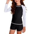 thumbnail image 1 of Gamivast Swim Suit for Girls Tankini Sets Full Coverage Long Sleeve Rash Guard Top Swim Shorts Quick-Dry Swimwear Pool Modest Bathing Suits Water Sports, 1 of 7