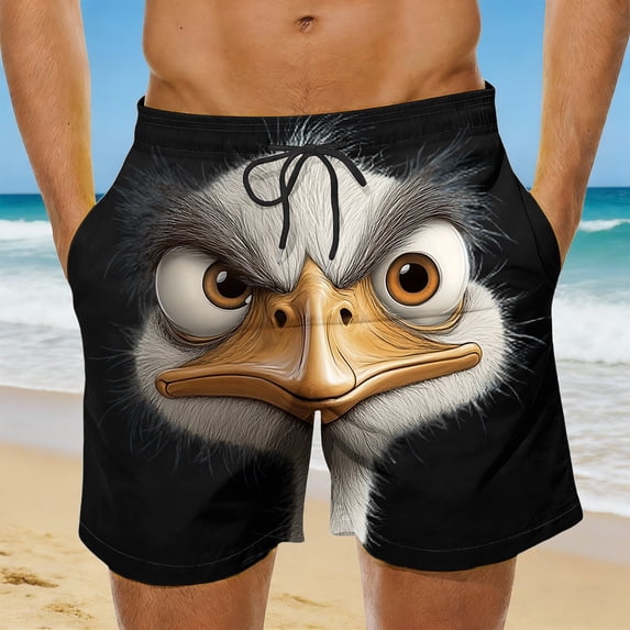 Gamivast Swim Trunks for Men Funny Graphic Swim Shorts Beach Shorts Quick Dry Lightweight Drawstring Summer Swimwear with Pockets Novelty Design