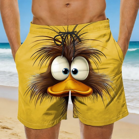 Gamivast Swim Trunks for Men Funny Graphic Swim Shorts Beach Shorts Quick Dry Lightweight Drawstring Summer Swimwear with Pockets Novelty Design