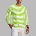 thumbnail image 1 of Gamivast T-Shirts for Man Striped Print Crew Neck Soft Long Sleeve Tee Shirts Relaxed Fit Casual Shirts Breathable Daily Streetwear Fashion Tops Tee, 1 of 6