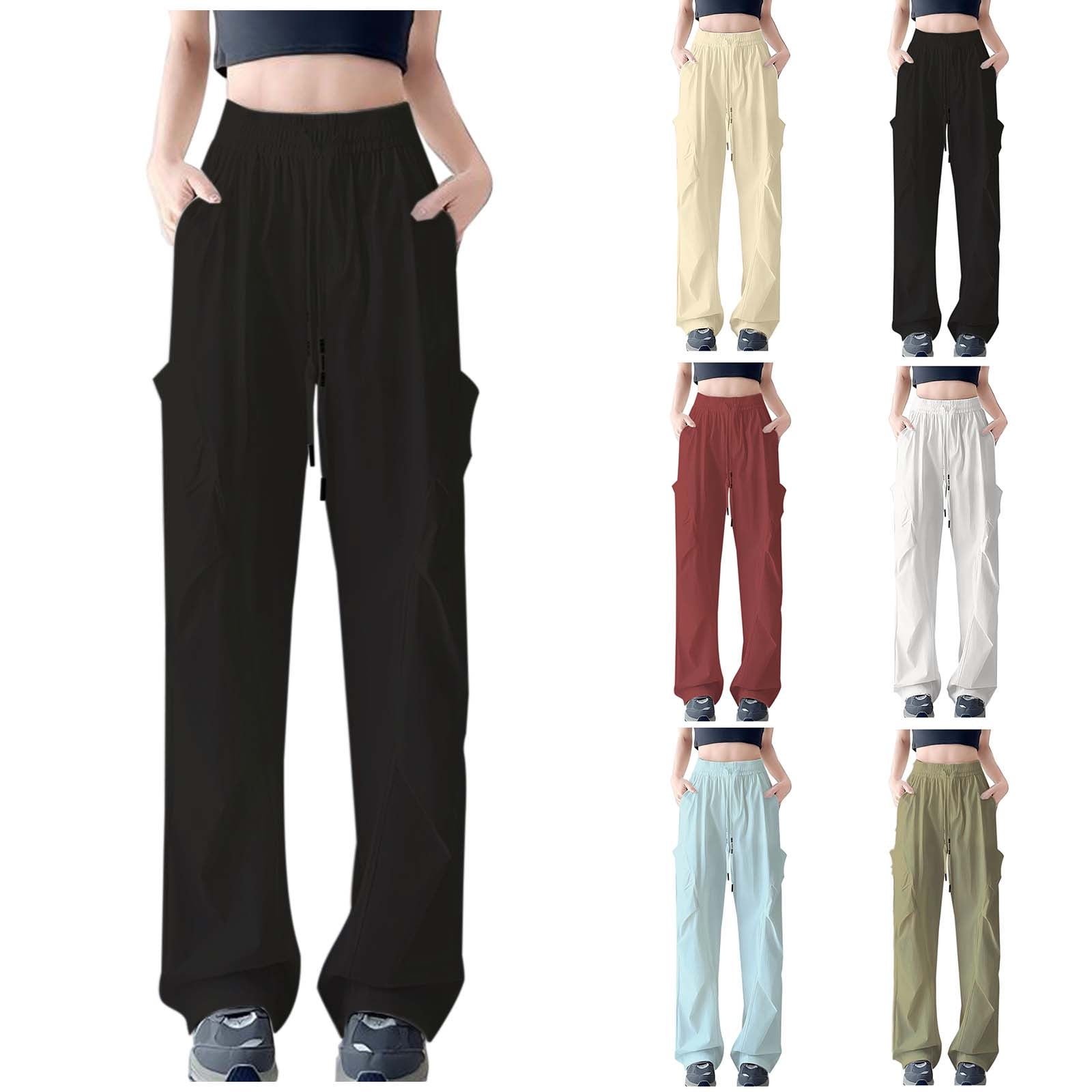 Gamivast Tall Sweatpants for Women Drying Elastic High Waist Pants with Pockets Pleated Straight Leg Trousers Athletic Drawstring Solid Activewear Sweatpants