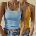 thumbnail image 1 of Gamivast Tank Tops for Women Pack Ribbed Sleeveless Camisole Tops Cropped Spaghetti Strap Scoop Neck Cute Tank Tops Going out Summer Tops Blue XXL, 1 of 6
