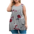 thumbnail image 1 of Gamivast Tank Tops for Women Plus Size Palm Tree Gradient Print Round Neck Sleeveless Loose Fit Breathable Shirts Summer Beach Vacation Tops, 1 of 6