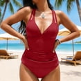 thumbnail image 1 of Gamivast Tankini Swimsuits for Women 2 Piece Bathing Suit Deep V Neck Top with High Waisted Bottoms Tummy Control Modest Summer Beach Pool Party Swimwear, 1 of 9