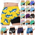 thumbnail image 1 of Gamivast Teen Boys 2-In-1 Swim Board Shorts Icecream Print Compression Liner Trunks Summer Beach Volleyball Wear Athletic Sporty Bottoms Quick Dry, 1 of 7