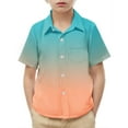 thumbnail image 1 of Gamivast Teen Boys Cute Preppy Shirts Gradient Color Collar Button Short Sleeve Shirts Vacation Trendy Lightweight Beach Shirts Orange 5T Camiseta De Para Niños, 1 of 7